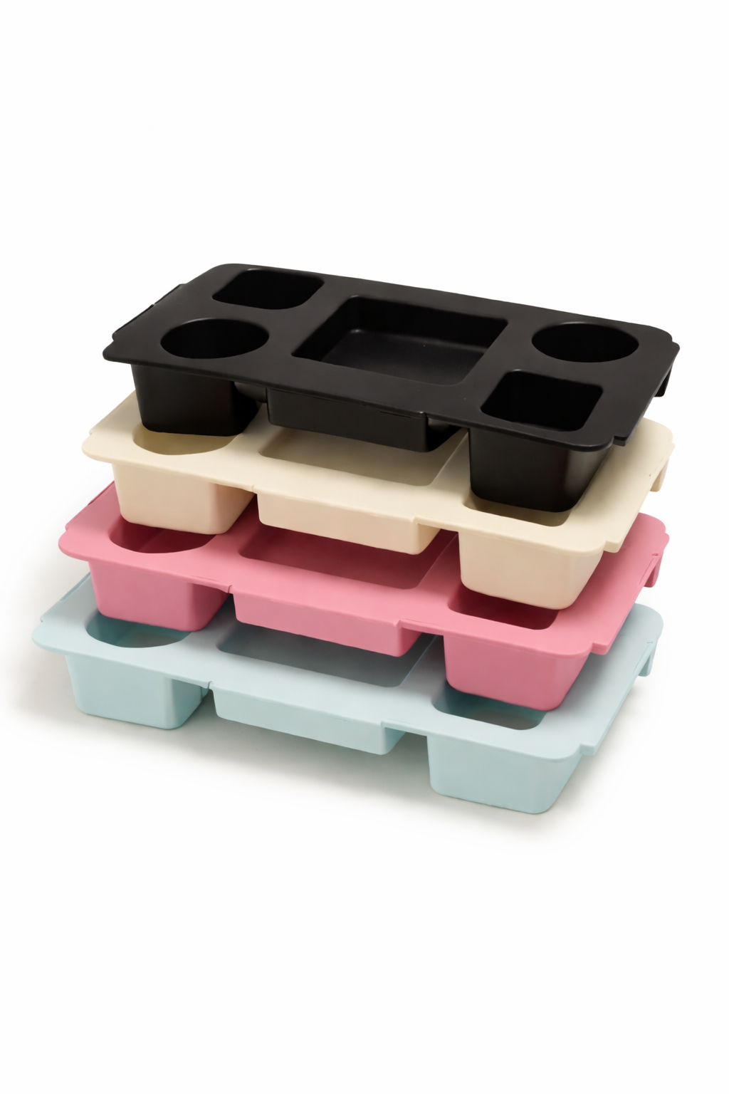 Stack of colorful silicone toppers bag  waterproof organizer bogg bag 